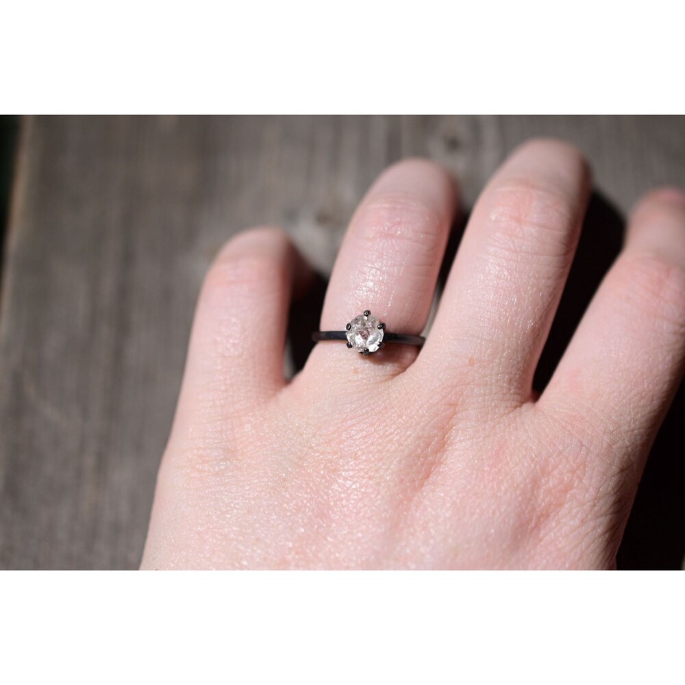 Raw Gemstone jewelry , Raw Diamond Ring, Handmade Engagement Ring, unique Sterli